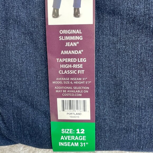NEW Gloria Vanderbilt Women's12 Amanda High rise Classic Fit JeansTapered Leg - Picture 9 of 12